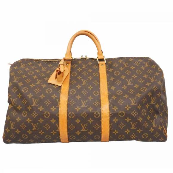 LOUIS VUITTON Brown Monogram Keepall 55 Boston Bag